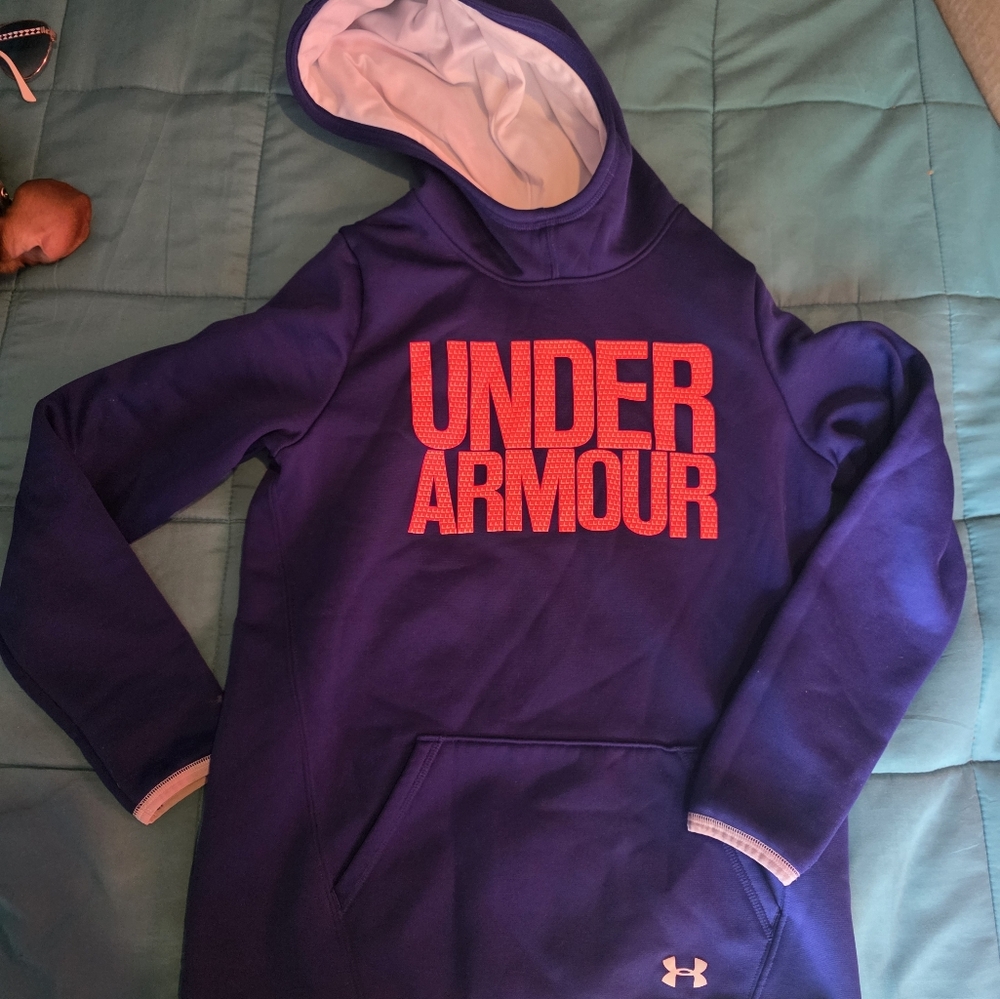 Under Armour Purple Hoodie with Red Logo